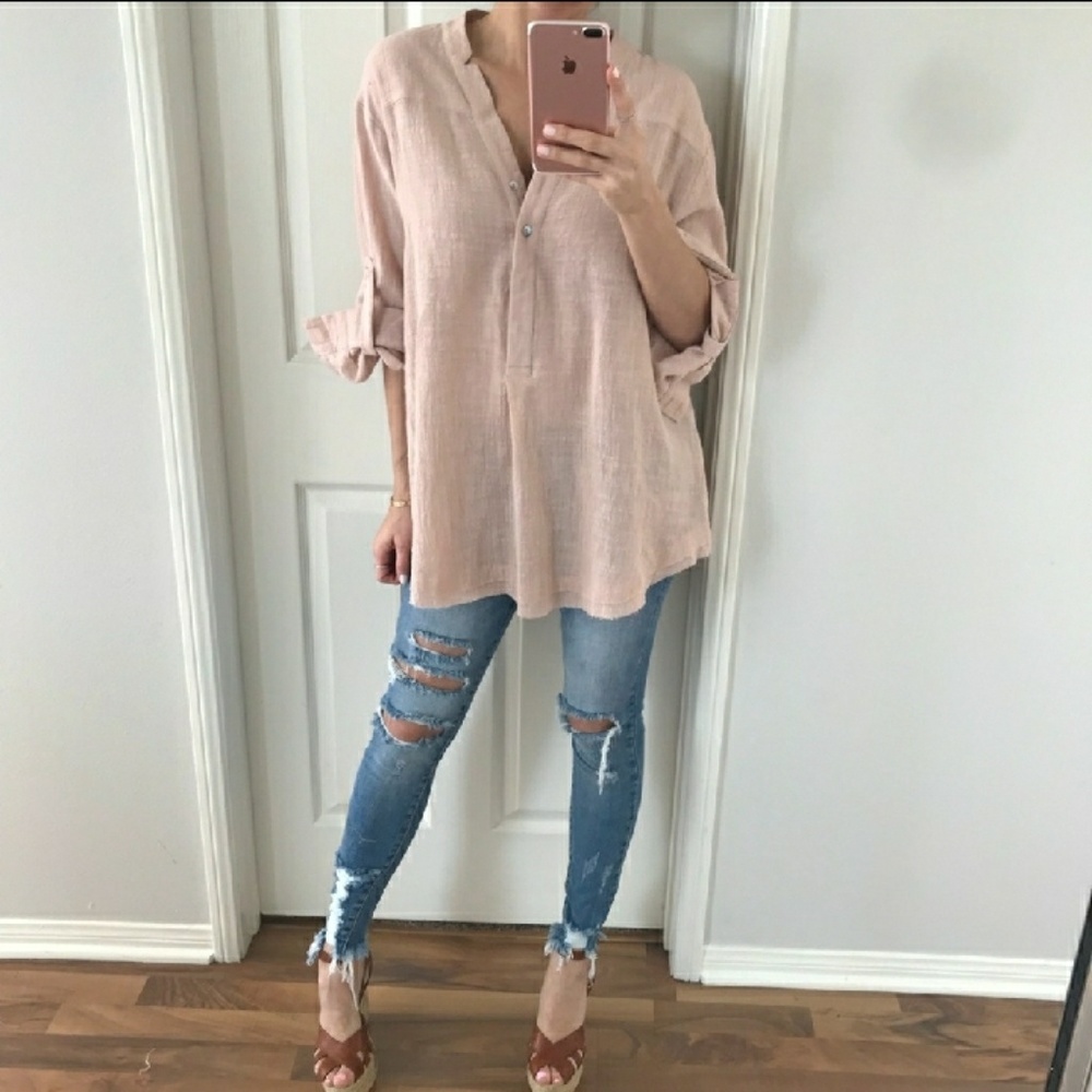 Cool Soft Blush Button down